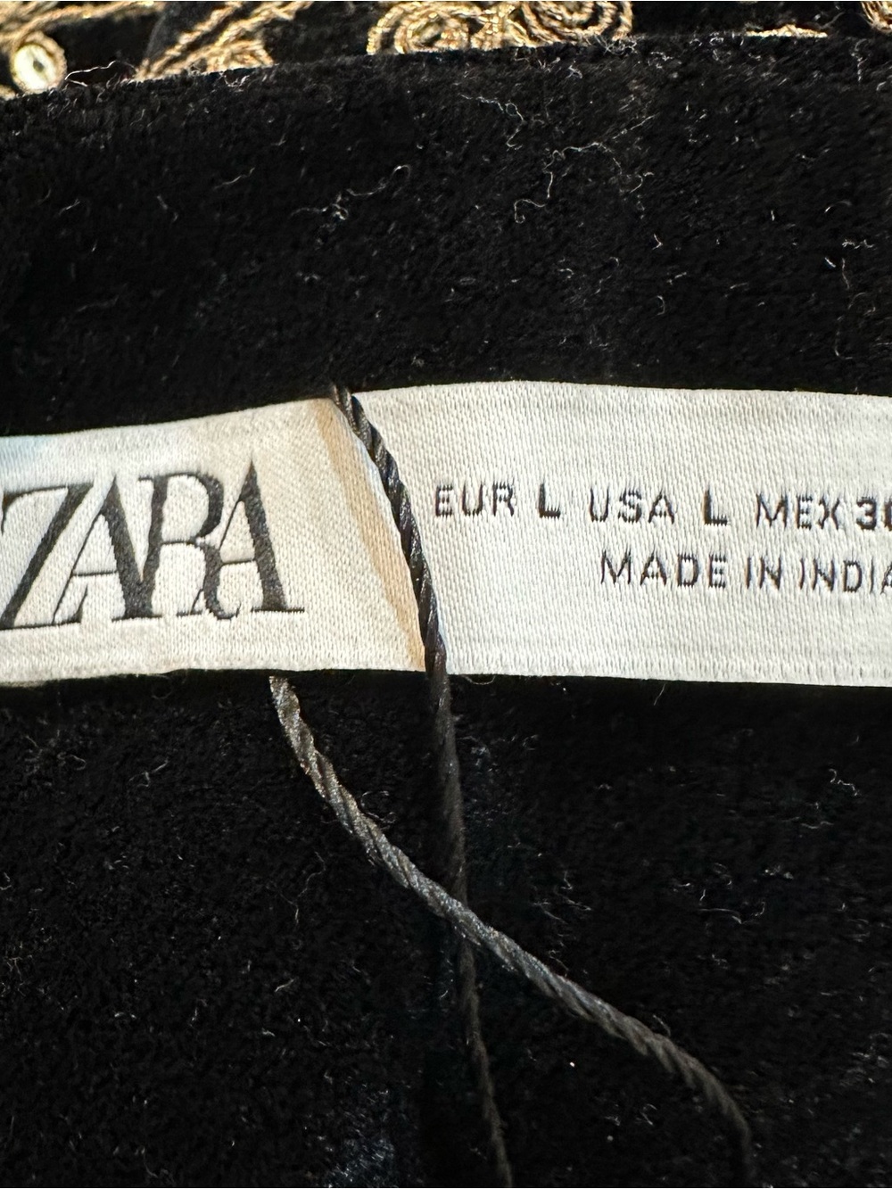 Zara The Daisy Velvet Embroidered Cropped Vest Open Front Boho Size Large - Picture 8 of 10